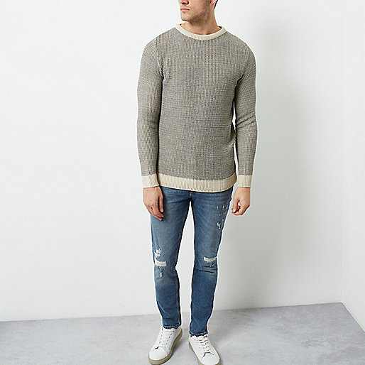 river island kitten heels,jacques-vertuk UK Grey and cream textured knit slim fit sweater men 300813 river island kitten heels,jacques-vertuk UK Grey and cream textured knit slim fit sweater men 300813