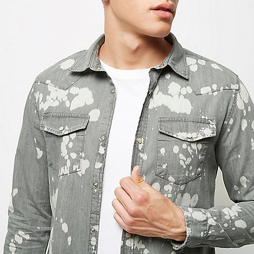 river island ladies leather coats,jacques-vertuk Ireland Grey bleach splattered denim shirt men 297079 river island ladies leather coats,jacques-vertuk Ireland Grey bleach splattered denim shirt men 297079