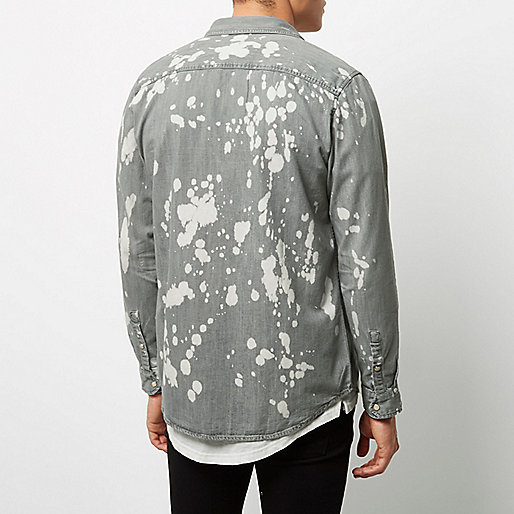 river island ladies leather coats,jacques-vertuk Ireland Grey bleach splattered denim shirt men 297079 river island ladies leather coats,jacques-vertuk Ireland Grey bleach splattered denim shirt men 297079