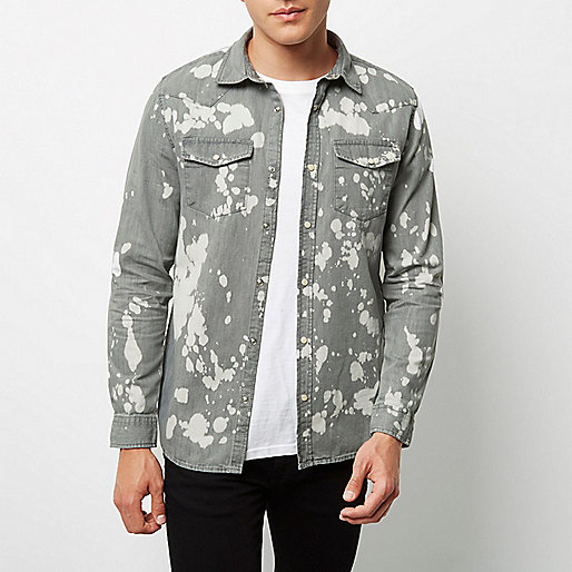river island ladies leather coats,jacques-vertuk Ireland Grey bleach splattered denim shirt men 297079 river island ladies leather coats,jacques-vertuk Ireland Grey bleach splattered denim shirt men 297079