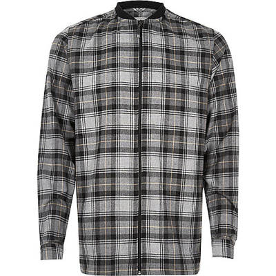 jacques-vertuk Grey check flannel baseball shirt 293080 men Shirts