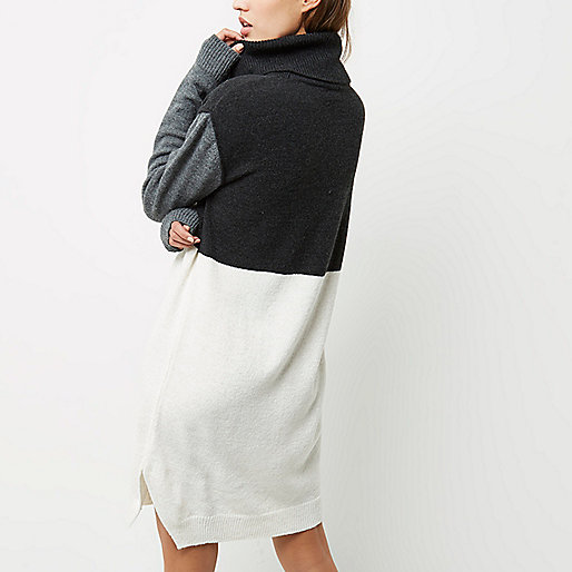 2 in 1 dress river island,jacques-vertuk UK Sale Grey color block knitted sweater dress women 699065 2 in 1 dress river island,jacques-vertuk UK Sale Grey color block knitted sweater dress women 699065