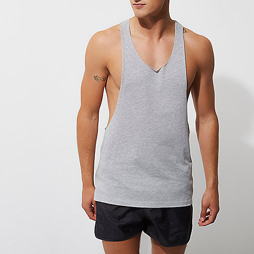 river island clothing,jacques-vertuk Jean Sale Grey dropped armhole racer back tank Tanks T-Shirts / Tanks men river island clothing,jacques-vertuk Jean Sale Grey dropped armhole racer back tank Tanks T-Shirts / Tanks men