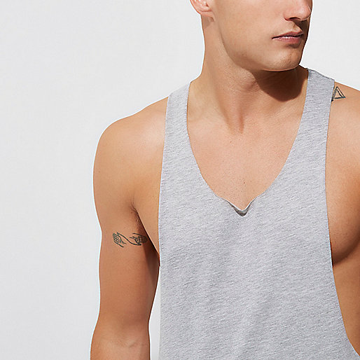 river island clothing,jacques-vertuk Jean Sale Grey dropped armhole racer back tank Tanks T-Shirts / Tanks men river island clothing,jacques-vertuk Jean Sale Grey dropped armhole racer back tank Tanks T-Shirts / Tanks men