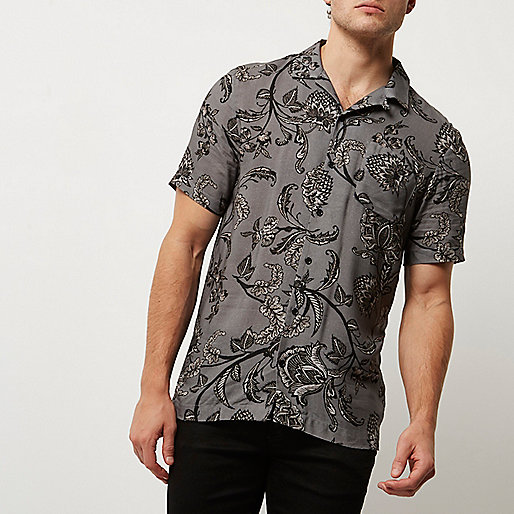 black friday offers river island,jacques-vertuk Shop Grey floral print shirt men 298428 black friday offers river island,jacques-vertuk Shop Grey floral print shirt men 298428