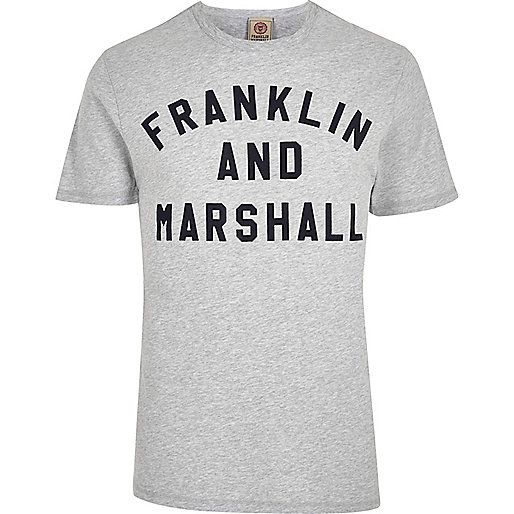 jacques-vertuk Grey Franklin & Marshall print T-shirt 301120 men T-Shirts / Vests T-shirts