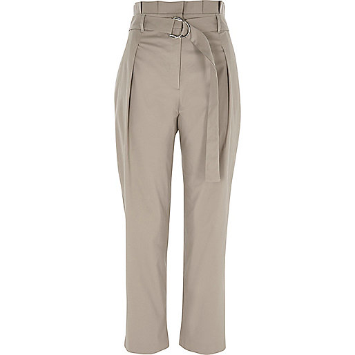 jacques-vertuk Grey high waisted D ring tapered pants 709818 women Trousers Tapered Trousers jacques-vertuk Grey high waisted D ring tapered pants 709818 women Trousers Tapered Trousers