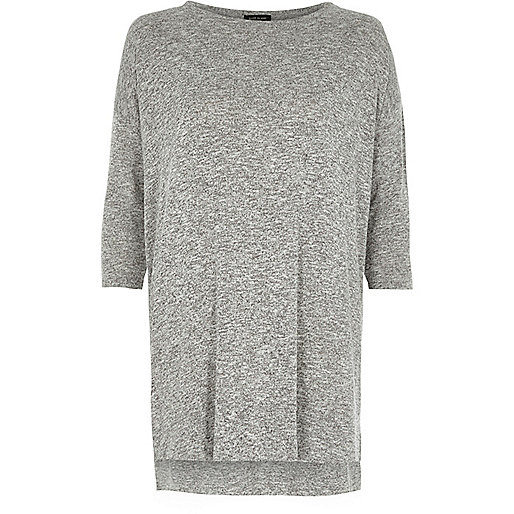jacques-vertuk Grey knit side zip longline top 701684 women Seasonal Offers
