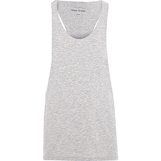 jacques-vertuk Grey marl racer back muscle fit tank 301171 men T-Shirts / Vests
