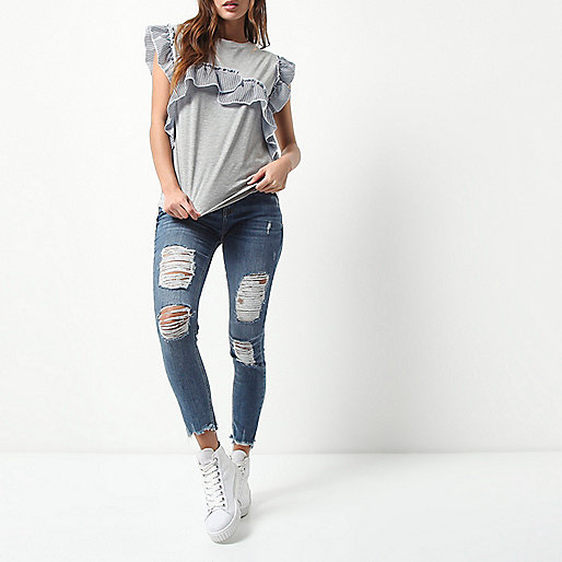 river island high waisted mom jeans,Where To Buy jacques-vertuk Clothes Grey marl stripe frill T-shirt Plain T-Shirts / Tanks T-Shirts & Tanks Tops women river island high waisted mom jeans,Where To Buy jacques-vertuk Clothes Grey marl stripe frill T-shirt Plain T-Shirts / Tanks T-Shirts & Tanks Tops women