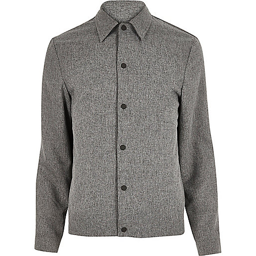 jacques-vertuk Grey melange popper harrington jacket 290988 men Coats / Jackets