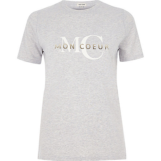jacques-vertuk Grey 'mon coeur' print fitted T-shirt 706794 women Tops T-Shirts & Vests Print T-Shirts / Vests jacques-vertuk Grey 'mon coeur' print fitted T-shirt 706794 women Tops T-Shirts & Vests Print T-Shirts / Vests