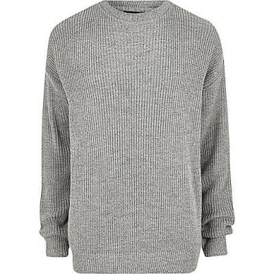 jacques-vertuk Grey oversized fisherman sweater 301622 men Jumpers / Cardigans Jumpers