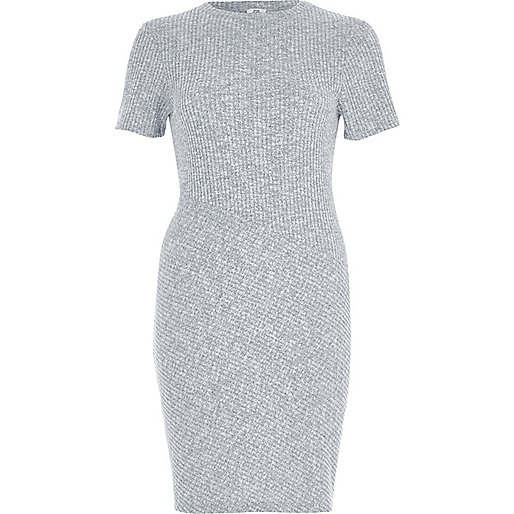 jacques-vertuk Grey ribbed jersey bodycon dress 704696 women Dresses Bodycon Dresses