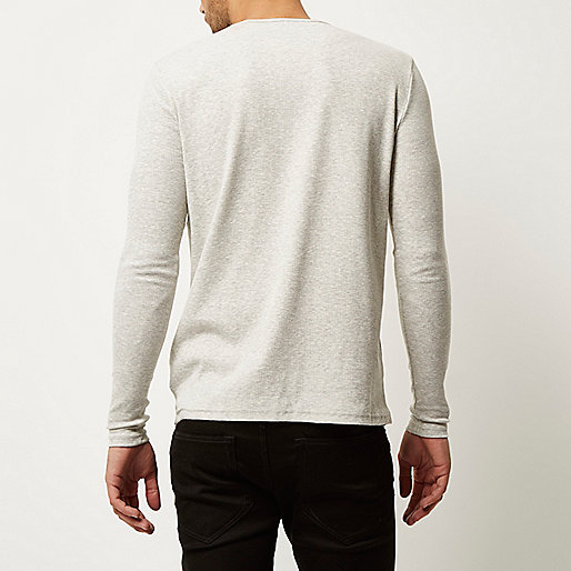 river island cut out top,Riverieland Grey ribbed slim fit long sleeve T-shirt T-Shirts / Tanks Sale men river island cut out top,Riverieland Grey ribbed slim fit long sleeve T-shirt T-Shirts / Tanks Sale men