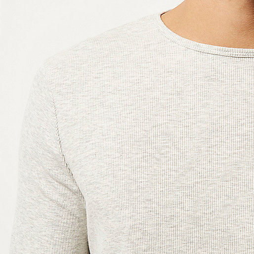 river island cut out top,Riverieland Grey ribbed slim fit long sleeve T-shirt T-Shirts / Tanks Sale men river island cut out top,Riverieland Grey ribbed slim fit long sleeve T-shirt T-Shirts / Tanks Sale men