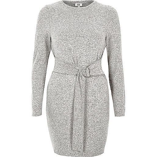 jacques-vertuk Grey ring tie long sleeve sweater dress 705062 women Dresses Bodycon Dresses jacques-vertuk Grey ring tie long sleeve sweater dress 705062 women Dresses Bodycon Dresses