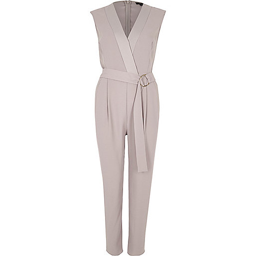 jacques-vertuk Grey sleeveless tailored jumpsuit 709524 women Playsuits / Jumpsuits Jumpsuits
