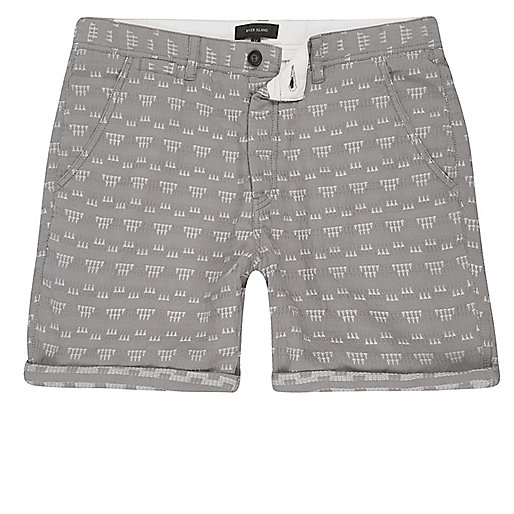 jacques-vertuk Grey textured geo shorts 301316 men Shorts