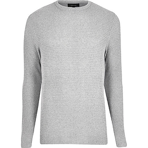 jacques-vertuk Grey textured knit sweater 300915 men Jumpers / Cardigans