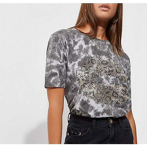 river island tall,jacques-vertuk Shop Grey tie dye lips heatseal boyfriend T-shirt women 710390 river island tall,jacques-vertuk Shop Grey tie dye lips heatseal boyfriend T-shirt women 710390