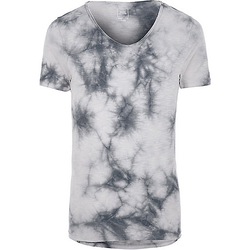 jacques-vertuk Grey tie dye muscle fit V neck T-shirt 301919 men T-Shirts / Vests T-shirts jacques-vertuk Grey tie dye muscle fit V neck T-shirt 301919 men T-Shirts / Vests T-shirts