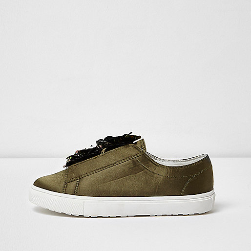 jacques-vertuk Khaki green embellished slip on plimsolls 705102 women Shoes / Boots Plimsolls / Trainers jacques-vertuk Khaki green embellished slip on plimsolls 705102 women Shoes / Boots Plimsolls / Trainers