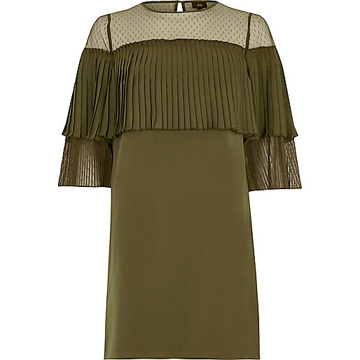 jacques-vertuk Khaki green pleated frill swing dress 702897 women Dresses Swing Dresses jacques-vertuk Khaki green pleated frill swing dress 702897 women Dresses Swing Dresses