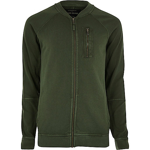 jacques-vertuk Khaki green zip sweat bomber 298876 men Coats / Jackets