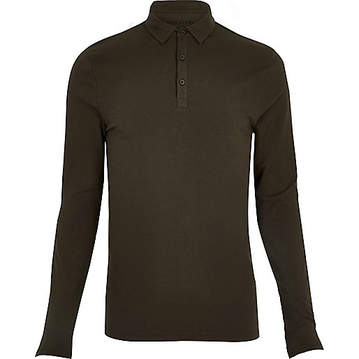 jacques-vertuk Khaki muscle fit polo top 297343 men Polo Shirts