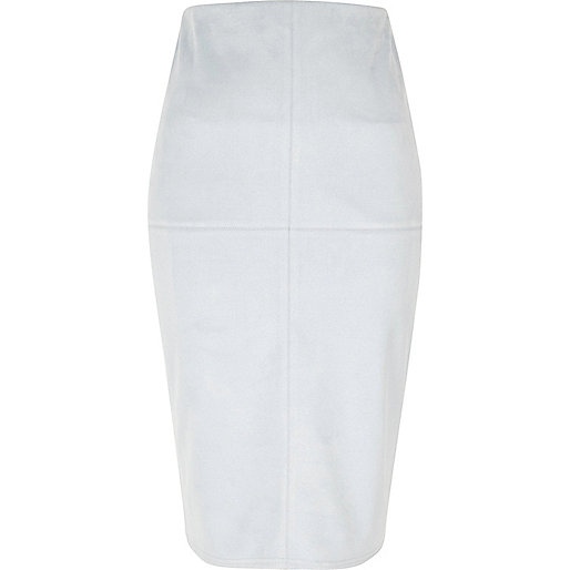 jacques-vertuk Light blue faux suede pencil skirt 705863 women Skirts