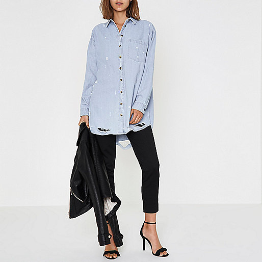 river island womens clothes,jacques-vertuk Ireland Light blue oversized distressed denim shirt women 704910 river island womens clothes,jacques-vertuk Ireland Light blue oversized distressed denim shirt women 704910