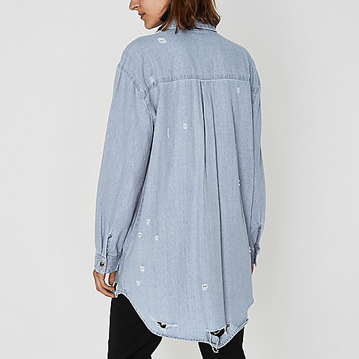 river island womens clothes,jacques-vertuk Ireland Light blue oversized distressed denim shirt women 704910 river island womens clothes,jacques-vertuk Ireland Light blue oversized distressed denim shirt women 704910
