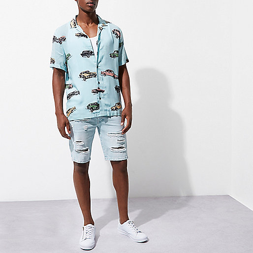 river island shopper black,jacques-vertuk Outlet Light blue wash ripped slim fit denim shorts men 302475 river island shopper black,jacques-vertuk Outlet Light blue wash ripped slim fit denim shorts men 302475