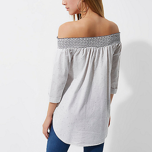 large river island bag,jacques-vertuk London Light grey flecked shirred bardot shirt women 706688 large river island bag,jacques-vertuk London Light grey flecked shirred bardot shirt women 706688