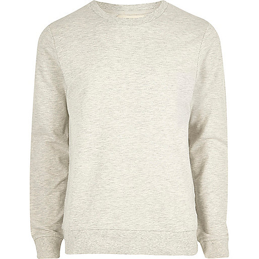 jacques-vertuk Light grey marl crew neck sweatshirt 300518 men Hoodies / Sweatshirts