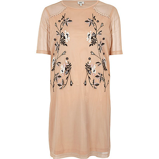 jacques-vertuk Light pink mesh embroidered T-shirt dress 704154 women Dresses T-Shirt Dresses jacques-vertuk Light pink mesh embroidered T-shirt dress 704154 women Dresses T-Shirt Dresses