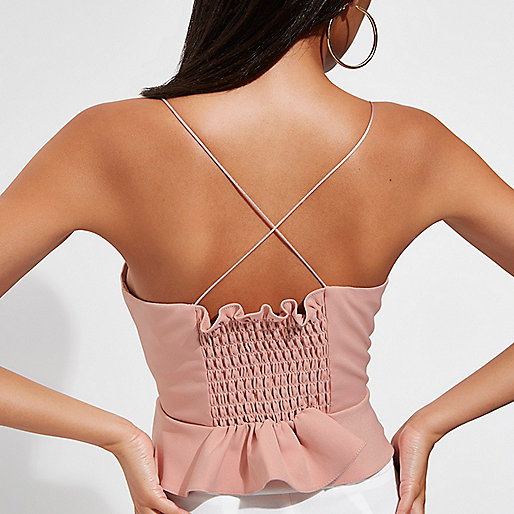 plus size river island coat,jacques-vertuk Womens Dresses Uk Light pink strappy peplum crop top Crop Tops / Bralets Tops women plus size river island coat,jacques-vertuk Womens Dresses Uk Light pink strappy peplum crop top Crop Tops / Bralets Tops women