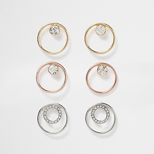 jacques-vertuk Metal rhinestone circle earring pack 701078 women Jewellery Earrings