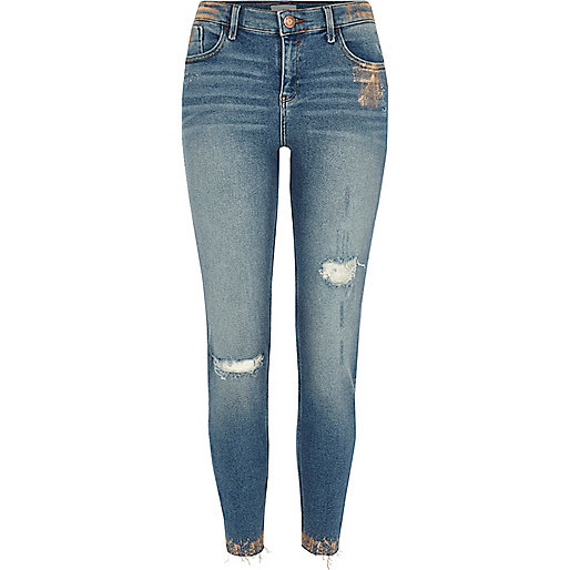jacques-vertuk Mid blue Amelie copper foil super skinny jean 705333 women Jeans Skinny Jeans jacques-vertuk Mid blue Amelie copper foil super skinny jean 705333 women Jeans Skinny Jeans