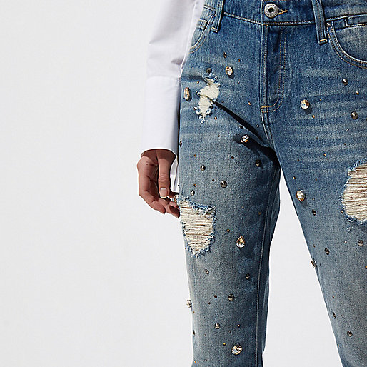 boots river island womens,jacques-vertuk Outlet Mid blue denim embellished boyfriend jeans women 702880 boots river island womens,jacques-vertuk Outlet Mid blue denim embellished boyfriend jeans women 702880