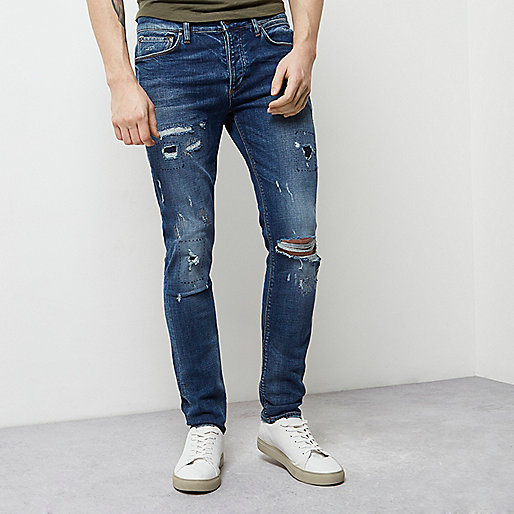 river island leather jeans,jacques-vertuk UK Sale Mid blue ripped skinny Sid jeans men 298820 river island leather jeans,jacques-vertuk UK Sale Mid blue ripped skinny Sid jeans men 298820