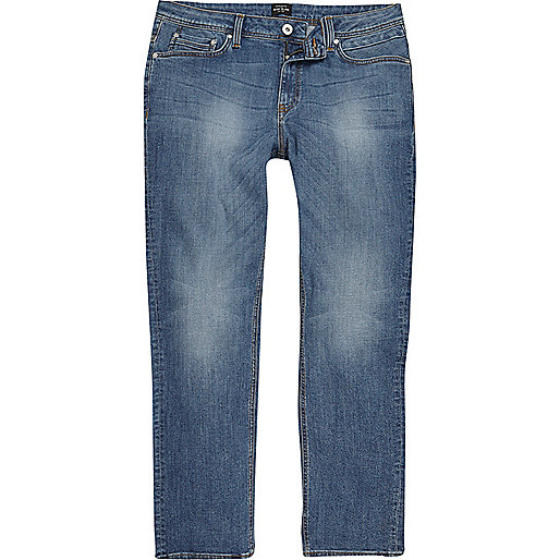 jacques-vertuk Mid blue wash Dean straight leg jeans 299707 men Jeans Straight Jeans