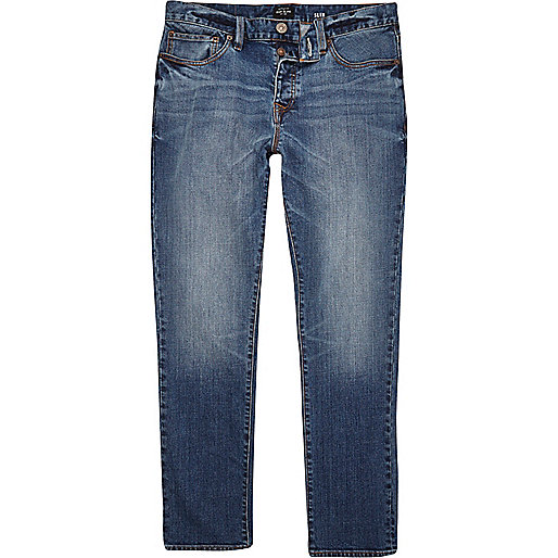 jacques-vertuk Mid blue wash Dylan slim fit jeans 295327 men Jeans