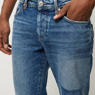 ollie spray on jeans,Outfit jacques-vertuk Mid wash patchwork Jimmy slim tapered jeans Jeans Sale men ollie spray on jeans,Outfit jacques-vertuk Mid wash patchwork Jimmy slim tapered jeans Jeans Sale men