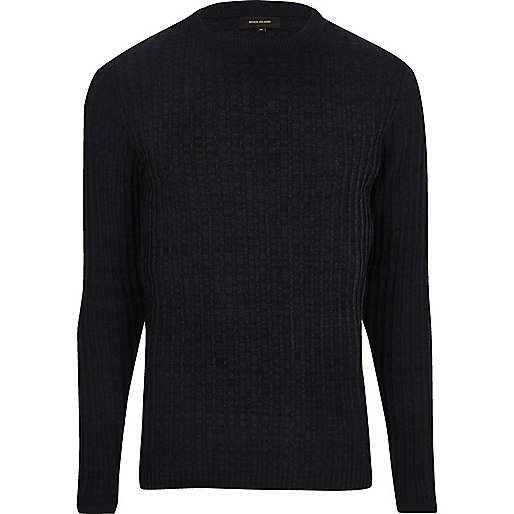 jacques-vertuk Navy blue ribbed sweater 299860 men Jumpers / Cardigans