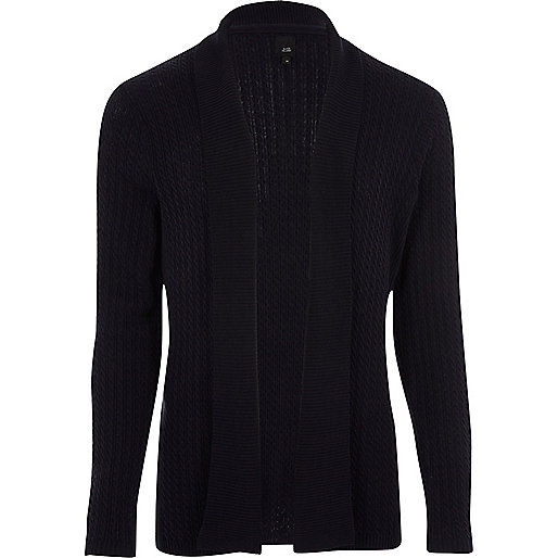 jacques-vertuk Navy cable knit open front cardigan 302679 men Jumpers / Cardigans Cardigans jacques-vertuk Navy cable knit open front cardigan 302679 men Jumpers / Cardigans Cardigans