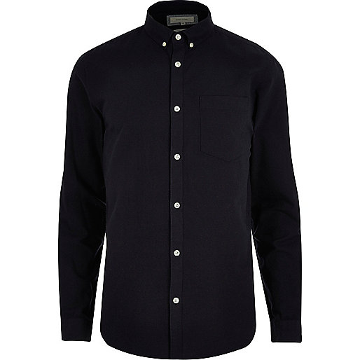 jacques-vertuk Navy casual slim fit Oxford shirt 294070 men Shirts Long Sleeve Shirts