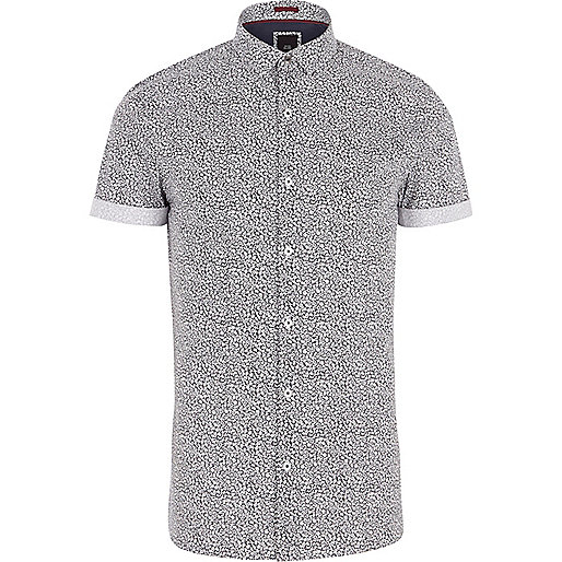 jacques-vertuk Navy ditsy floral print skinny fit shirt 304127 men Shirts Short Sleeve Shirts jacques-vertuk Navy ditsy floral print skinny fit shirt 304127 men Shirts Short Sleeve Shirts