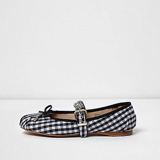 jacques-vertuk Navy gingham rhinestone trim ballet flats 700381 women RI Limited Edition